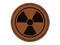 Ionizing Radiation Radioactive Trefoil Symbol Round Iron-On Engraved Faux Leather Patch Applique - 2.5"